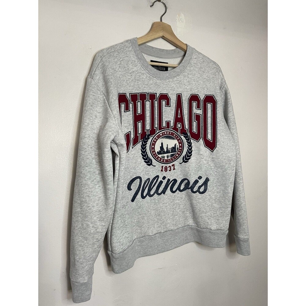 Hollister Relaxed Fit Women's Small Chicago Illinois Gray Sweatshirt